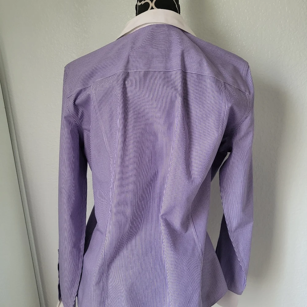 Book and Brothers long sleeve dress shirt color purple and white Size 14 - Picture 2 of 3